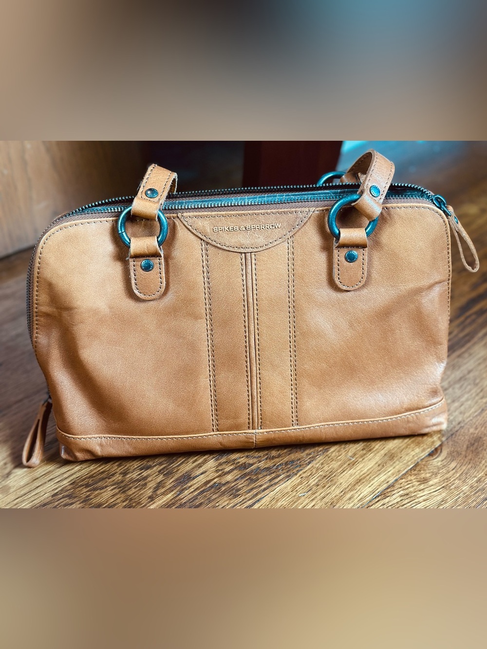 Spikes & Sparrow Tan Genuine Leather Satchel Handbag - Great Condition